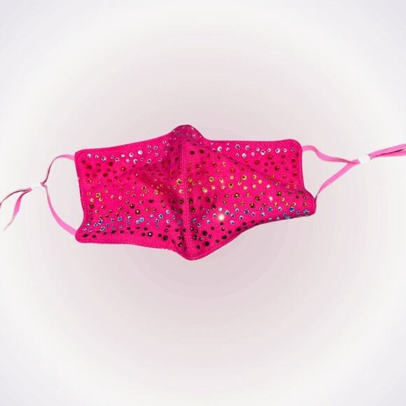 Stephanie Gottlieb pink rainbow rhinestone mask | Sz OS - Picture 1 of 5